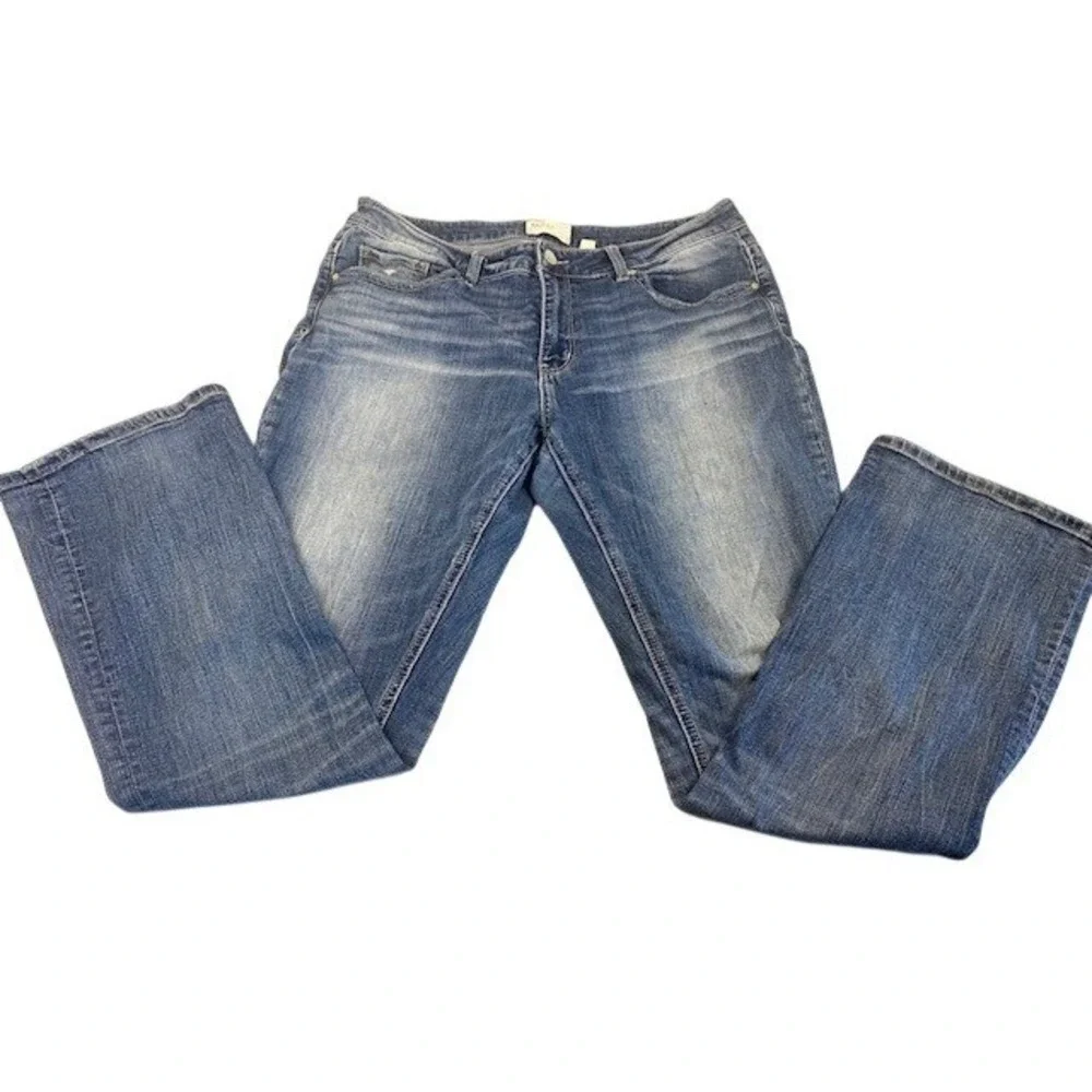 BKE Payton Bootcut Jeans Men Blue Denim‎ Distressed Wash Size 33X33.5